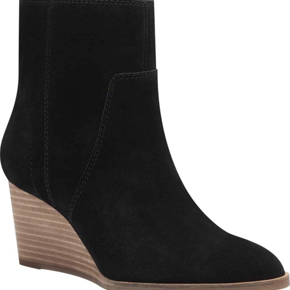 Genuine suede Luck Brand wedge booties, NIB 6.5